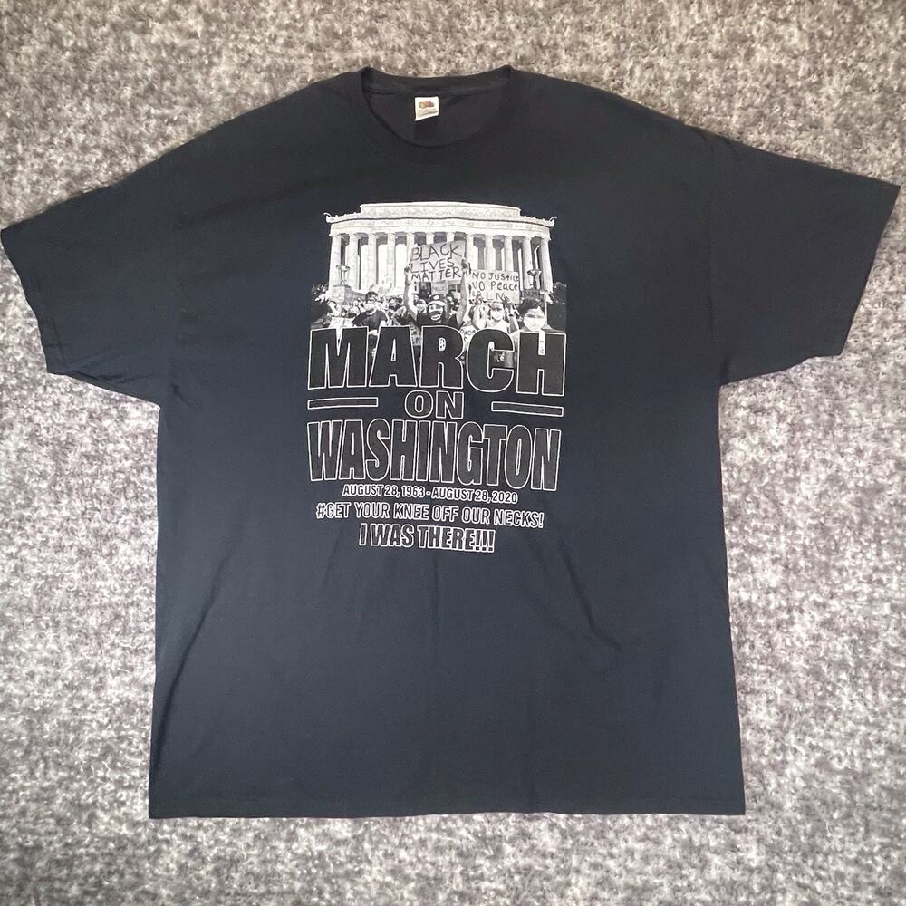 March On Washington 2020 BLM MLK Floyd Sharpton Rice Black T-Shirt Men’s 2XL